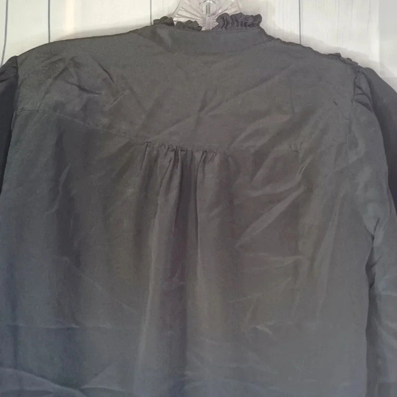 J.Crew 100% silk black long sleeve blouse - Picture 9 of 10